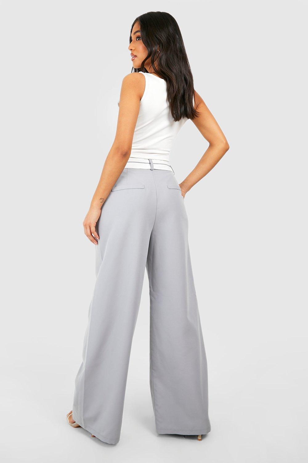 Light grey hotsell wide leg trousers